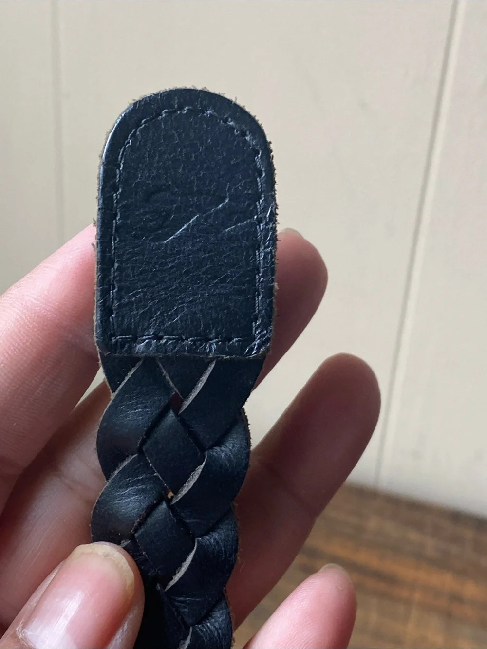 Vintage Woven Leather Belt, 28”